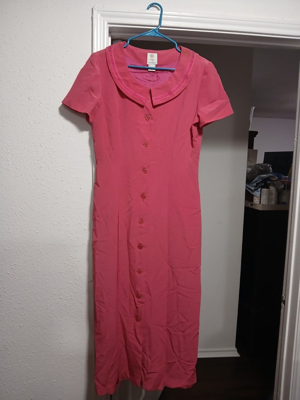 Studio Vintage Classic Pink Button-Front Women's Dress